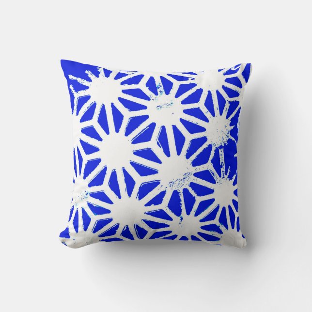 Coussin Motif géométrique bleu royal (Recto)