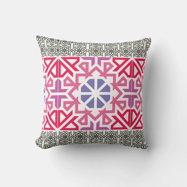 Coussin Motif géométrique bohème coloré moderne (Recto)