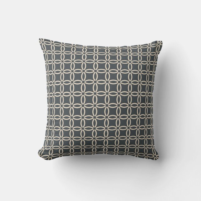 Coussin Motif géométrique Carré gris foncé (Recto)