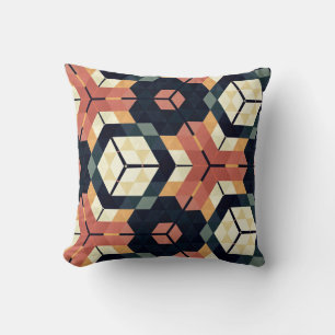 Coussin Motif géométrique Carré Hexagon coloré