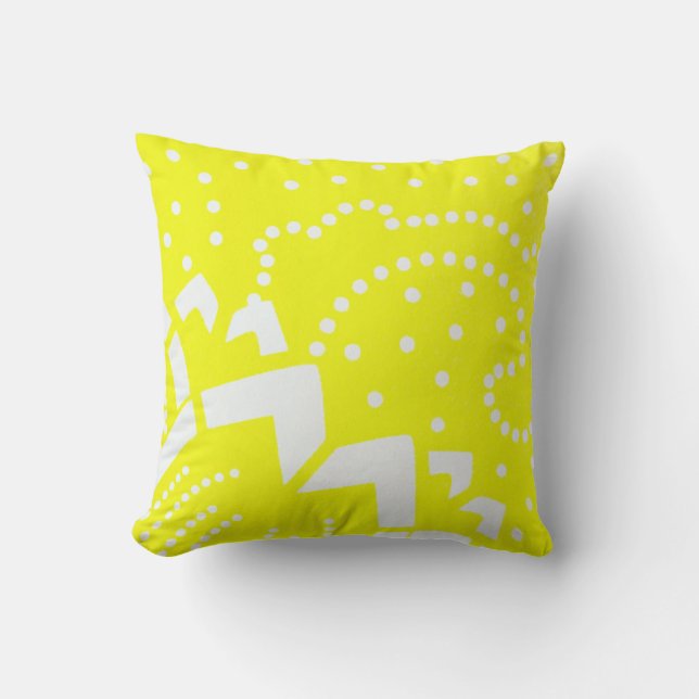 Coussin Motif géométrique cirtus jaune citron (Recto)