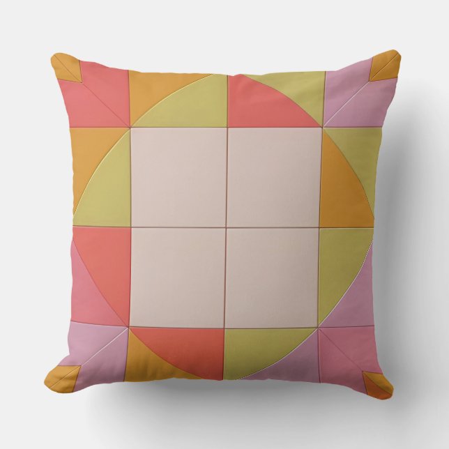 Coussin Motif Géométrique Coloré (Recto)