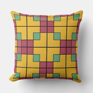 Coussin Motif géométrique coloré abstrait symétrique