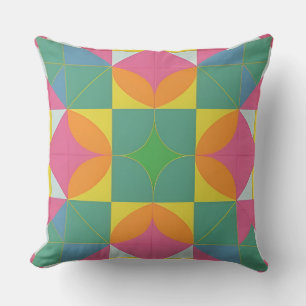 Coussin Motif géométrique coloré abstrait symétrique