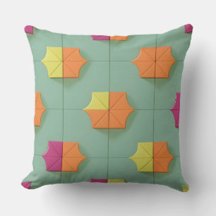 Coussin Motif Géométrique Coloré Avec Des Formes Vibrantes