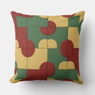 Coussin Motif Géométrique Coloré avec Formes Abstraites