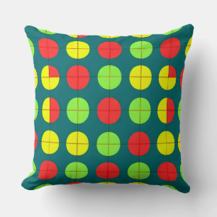 Coussin Motif géométrique coloré avec vert, rouge