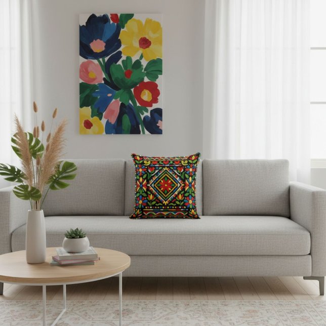 Coussin Motif géométrique coloré chic élégant moderne (Créateur téléchargé)