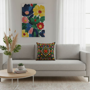 Coussin Motif géométrique coloré élégant chic moderne 