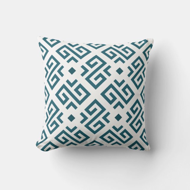 Coussin Motif géométrique complexe avec clé grecque sarcel (Recto)