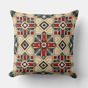 Coussin Motif géométrique complexe avec des couleurs vives
