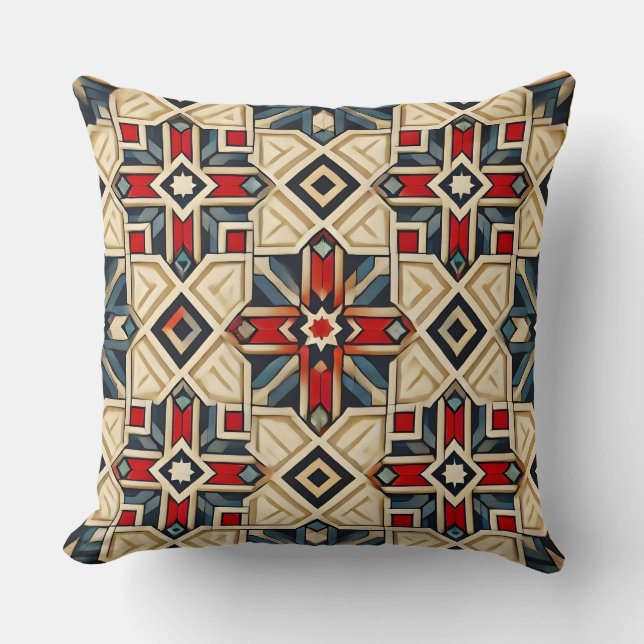 Coussin Motif géométrique complexe avec des couleurs vives (Recto)