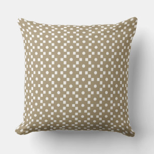 Coussin Motif géométrique croisé beige et blanc