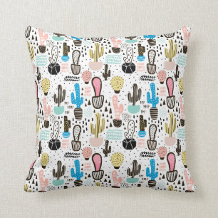 Coussin Motif géométrique de cactus moderne