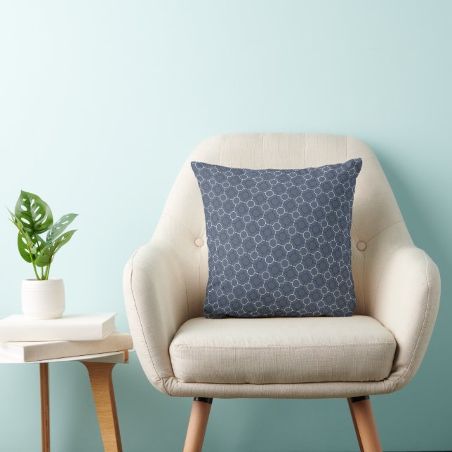 Coussin Motif Géométrique de Cercles Interconnectés Élégan (Chaise)