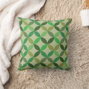 Coussin Motif géométrique de cercles verts du milieu du si