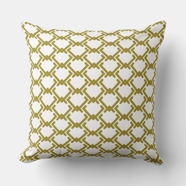 Coussin Motif géométrique de Chevrons d'or de différentes  (Recto)