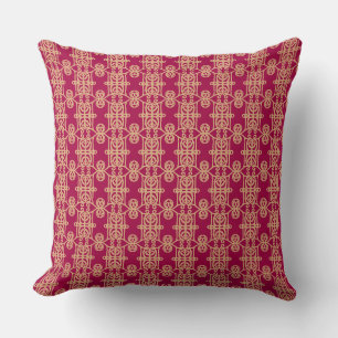 Coussin Motif géométrique de couleur Bourgogne et sable do