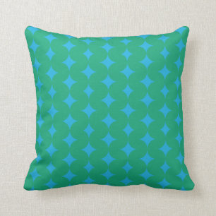 Coussin Motif géométrique de style milieu du siècle - Vert