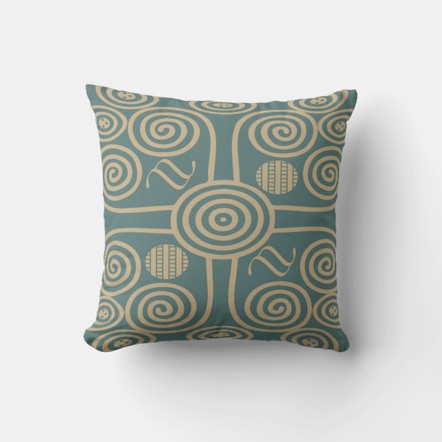 Coussin Motif géométrique décoré abstrait africain (Recto)