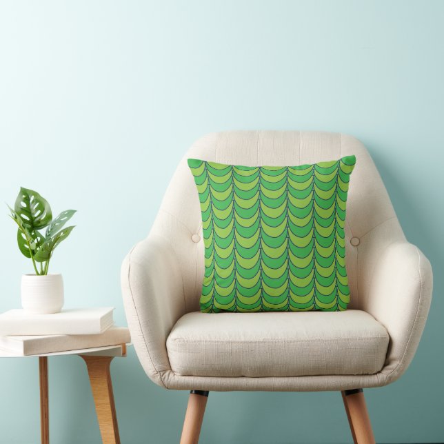 Coussin Motif Géométrique Demi-Cercle Vert (Chaise)