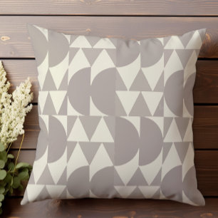 Coussin Motif géométrique demi-ton neutre