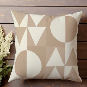 Coussin Motif géométrique demi-ton neutre II