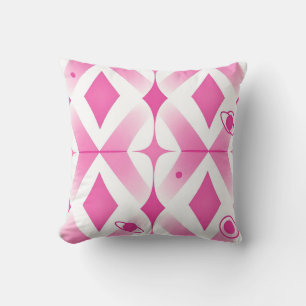Coussin Motif géométrique d'espace rose