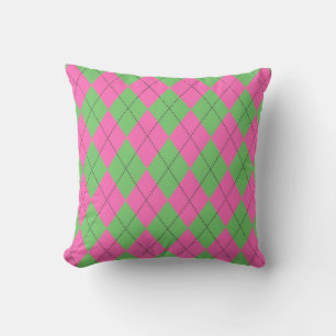 Coussin Motif géométrique diagonale rose néon