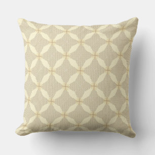 Coussin Motif géométrique diamant beige rustique