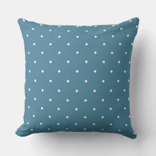 Coussin Motif géométrique diamant blanc sur bleu