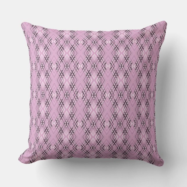 Coussin Motif géométrique diamants roses rétro (Recto)