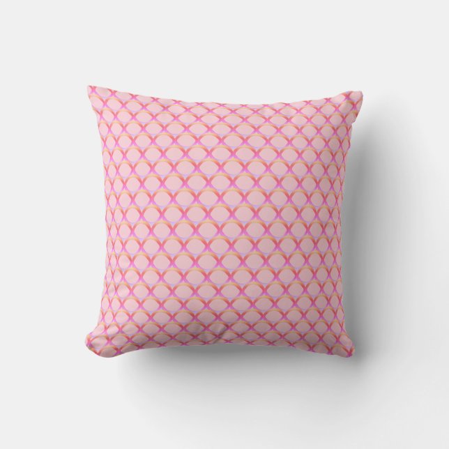 Coussin Motif géométrique Diamond Abstrait rose (Recto)