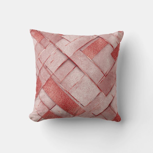 Coussin Motif Géométrique Doré Abstrait avec Finition Méta (Recto)