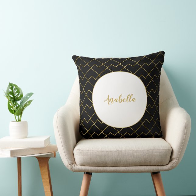 Coussin Motif géométrique doré chic tendance (Chaise)
