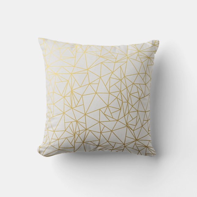 Coussin Motif géométrique doré élégant (Recto)