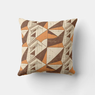 Coussin Motif géométrique en arche rétro des années 1970 e