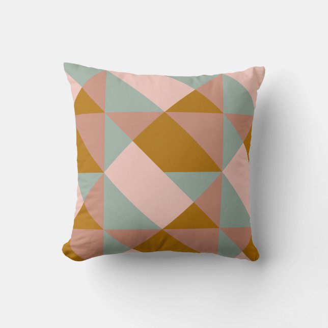 Coussin Motif géométrique en couleur Earthy Pastel (Recto)