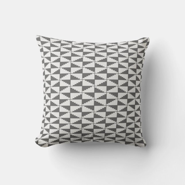 Coussin Motif géométrique en gris (Recto)