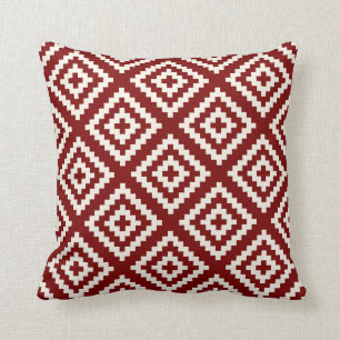 Coussin Motif géométrique en rouge