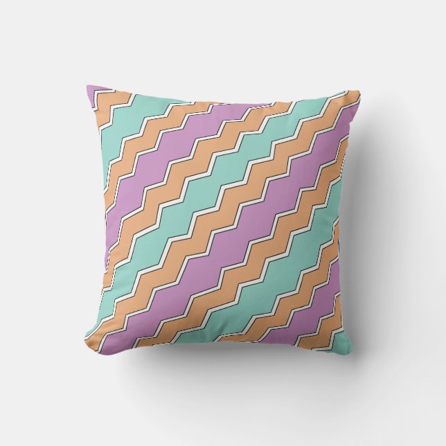 Coussin Motif géométrique en zigzag (Recto)
