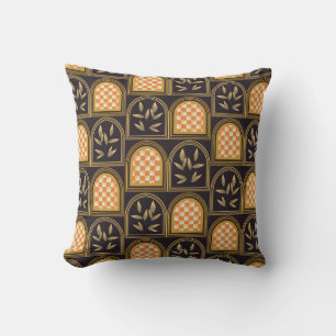Coussin Motif géométrique floral Art Déco de luxe sans cou