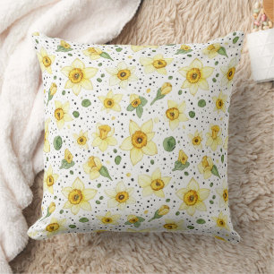 Coussin Motif géométrique floral de jonquille botanique (2