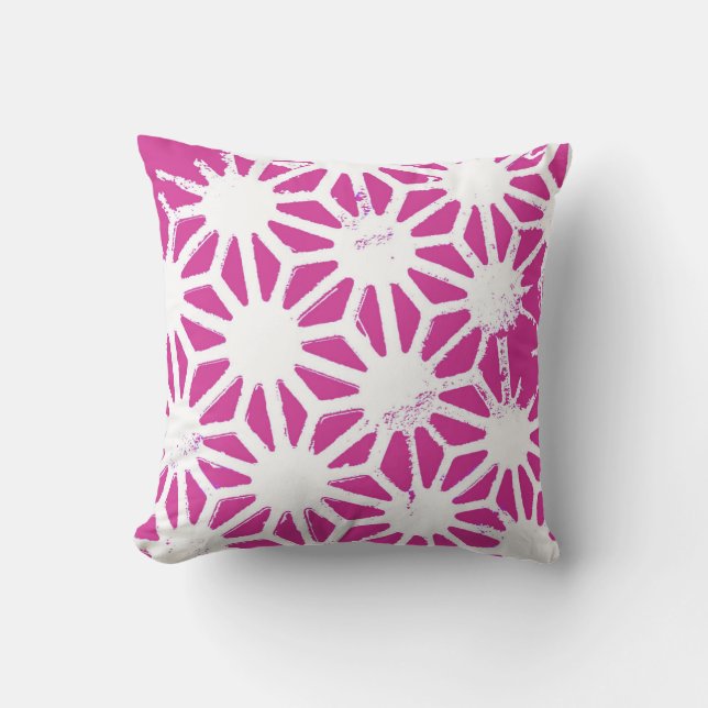 Coussin Motif géométrique Fuchsia (Recto)