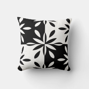 Coussin Motif géométrique graphique noir et blanc
