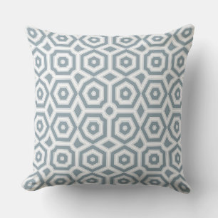 Coussin motif géométrique gris blanc art déco 