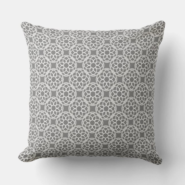 Coussin Motif géométrique gris blanc sans couture (Recto)