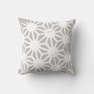 Coussin Motif géométrique gris et blanc