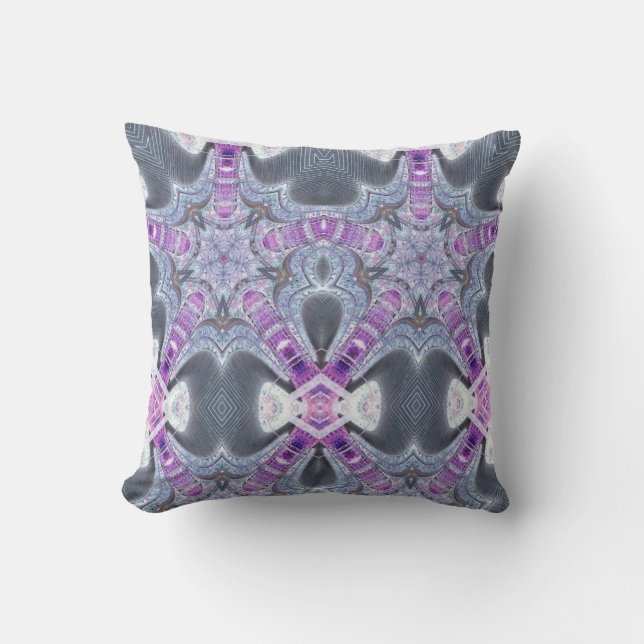 Coussin Motif géométrique gris violet jetez l'oreiller (Recto)