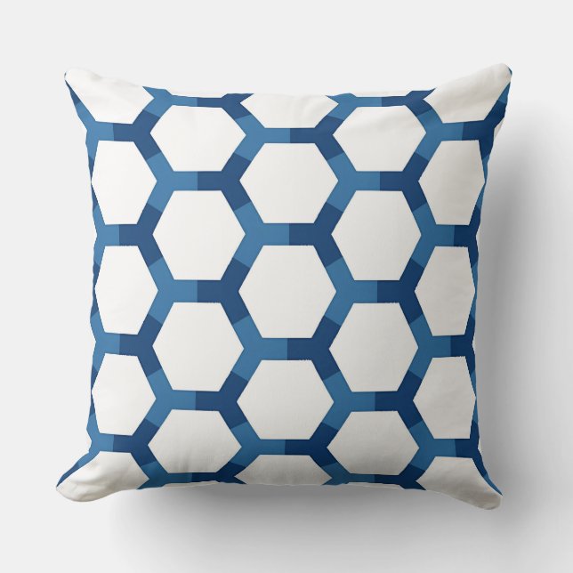 Coussin Motif géométrique hexagonal moderne (Recto)